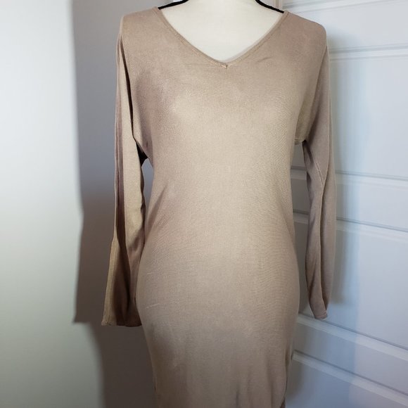 Showpo. Dresses & Skirts - Showpo dress, camel form fitting